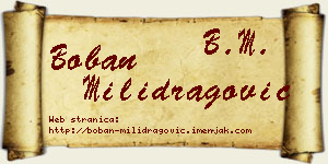 Boban Milidragović vizit kartica